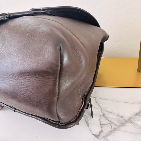 Vintage Coach 1990 Dark Brown Leather Backpack Style 9960 - Picture 10 of 14
